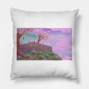 House on the Edge of a Cliff Pillow