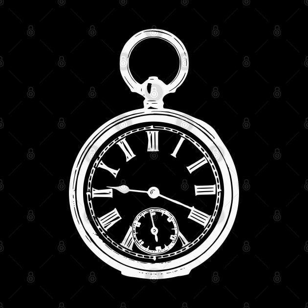 White Vintage Pocket Watch by Vintage Boutique