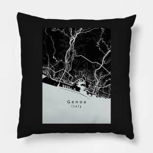 Genoa Italy City Map dark Pillow