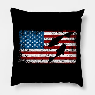 Patriotic Swimming Fish Pillow