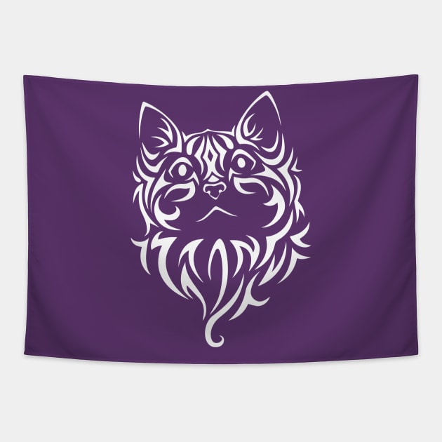 Tribal Cat Design Tapestry by kaliyuga