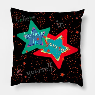 STARS BELIEVE RED Pillow