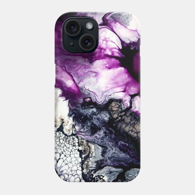 Purple Splash Acrylic Pour Painting Phone Case by Designs_by_KC