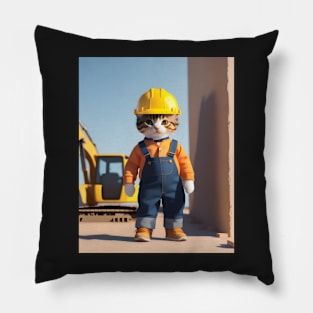 Working cat - Modern digital art Pillow