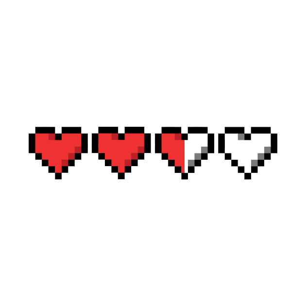 two and a Half Pixel Hearts Remaining by adorpheus