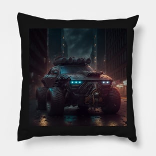 Cyberpunk Armoured Car Four Door Pillow