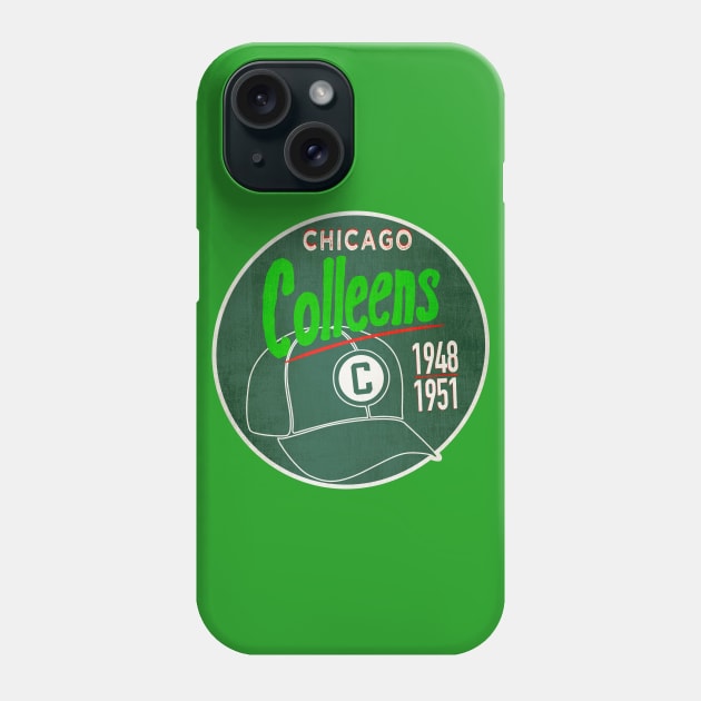 Chicago Colleens • AAGPBL Hat • Chicago, Illinois Phone Case by The MKE Rhine Maiden