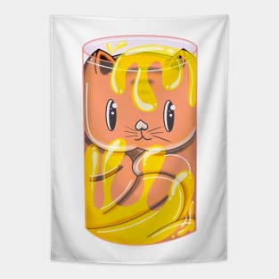 Orange Juice Cat Tapestry