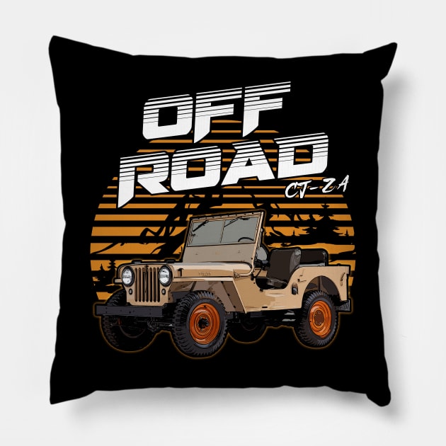 Jeep CJ-2A jeep car offroad name Pillow by Madisen Harvey