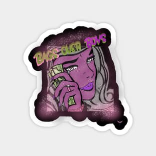 Bags over boys purp Magnet