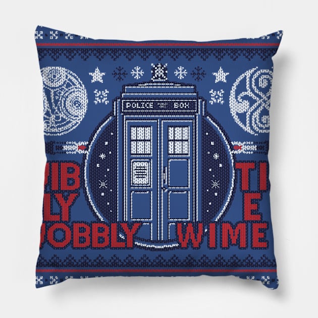 Christmas through Time and Space Pillow by Arinesart