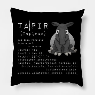 Profile Description Chubby Tapir Fact Sheet Pillow