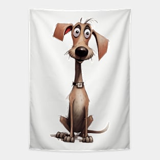 Funny Happy Coward Dog Tapestry