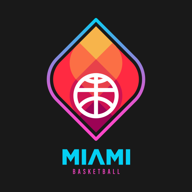 Modern Geometric Miami Heats Basketball Logo Redesign by BooTeeQue