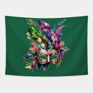 feather mardi gras mask Tapestry