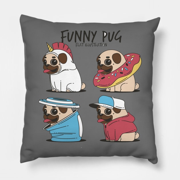 Funny pug Pillow by This is store