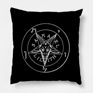 Sigil of Baphomet Clothing | White on Black Mass | Satanic Pillow