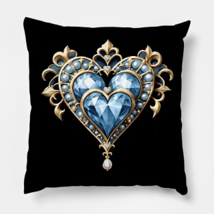 Beautiful noble blue heart Pillow