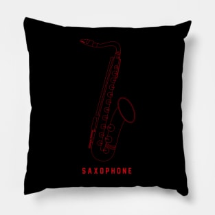 Red saxophone Pillow