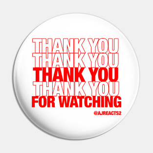 AJREACTS2: THANK YOU bag design Pin