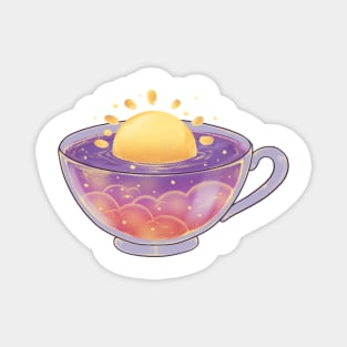 Peaceful sunrise cup of tea Magnet