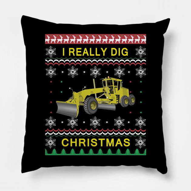 I Really Dig Christmas Big Rig Kids Pillow by Capital Blue