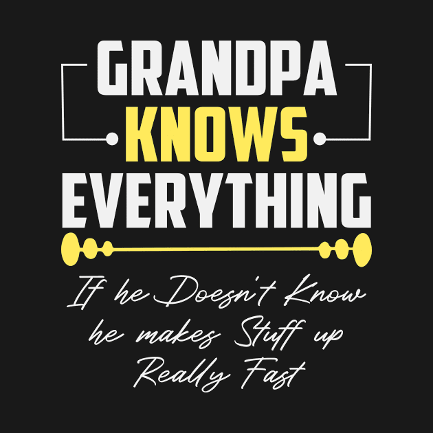 Grandpa Knows Everything / Funny Grandpas Saying / Birthday Gift for Grandfather / Father's Day Gifts by First look