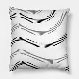 Modern Minimalist Wavy lines black and white Pillow