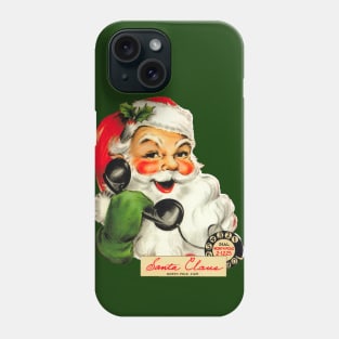 Vintage Santa on the Telephone - Retro Christmas Phone Case