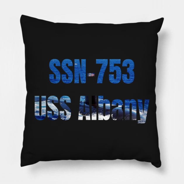 USS Albany (SSN-753), Navy Sailor Veteran Gift Pillow by woormle