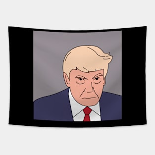 Trump Mugshot Cartoon Tapestry