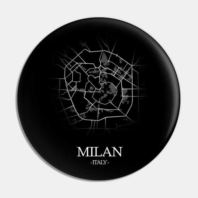 Milan City Map - Italy Cartography Pin by SPAZE