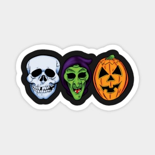 3 HALLOWEEN MASKS Magnet