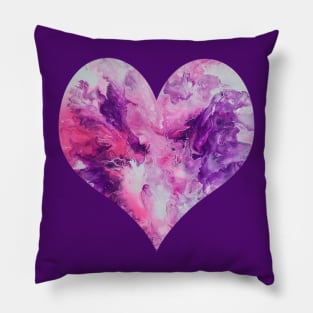 Splash Heart in Pink and Purple Pillow