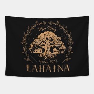 Golden Maui Strong, Lahaina Strong Banyan Tree, Maui Fire Relief Hawaii Shoreline, Fire Victim Fundraiser Gold Tapestry