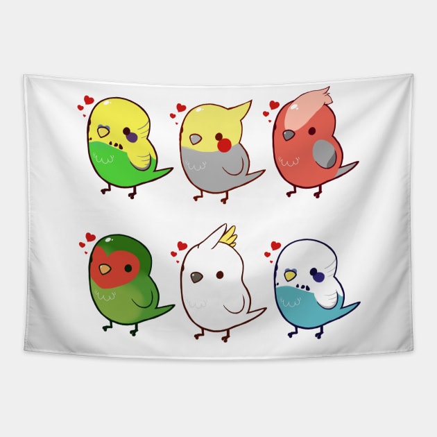 Birbie Love Tapestry by Shemii