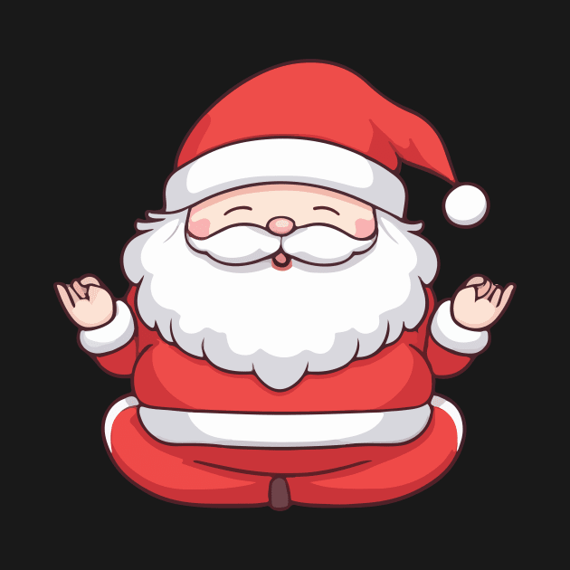 Funny Kawaii Santa Yoga Meditation by Rishirt