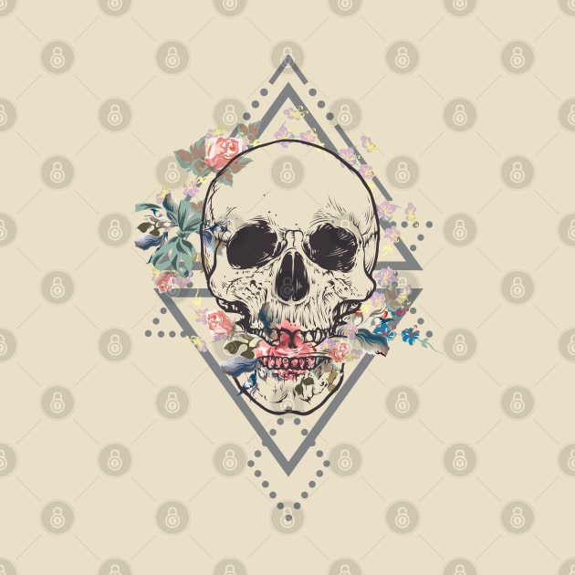 Skull Floral Boho by Manlangit Digital Studio