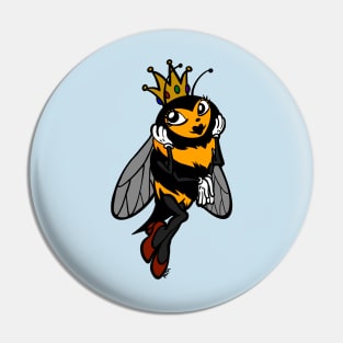 Queen Bee--Just a Little Bit Extra Flat Color Pin