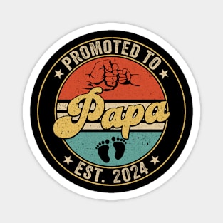 Promoted To Papa 2024 Pregnancy New First Papa Retro Magnet