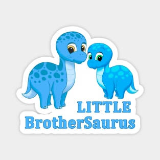 Cute Blue Brontosaurus Little Brother Dinosaur Magnet