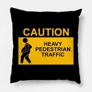 OSHA Style Caution Sign - Heavy Pedestrian Traffic Pillow