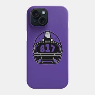 Retro Football Helmet 817 Area Code Fort Worth Texas Football Phone Case