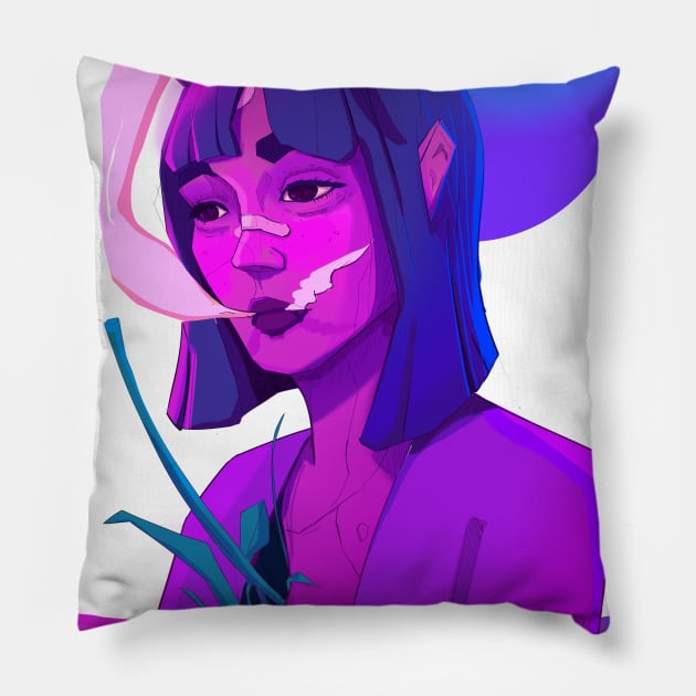 Devil Girl Pillow by draneses