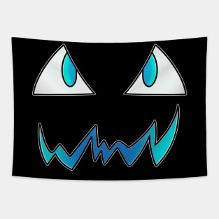 Jack O Lantern Face - Halloween Costume - Winter Blue Tapestry