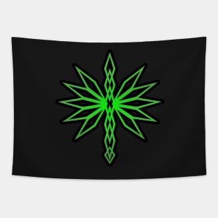 Green Abstract Celtic Knot Irish Pointy Edgy Sharp Red Fire Dragon Design Tapestry