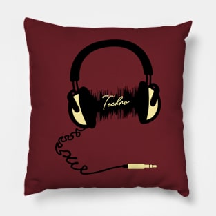 Headphone Audio Wave - Techno Pillow