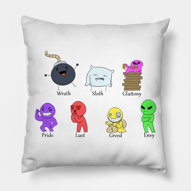 7 deadly dudes Pillow by Zeeph