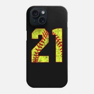 Fastpitch Softball Number 21 #21 Softball Shirt Jersey Uniform Favorite Player Biggest Fan Phone Case