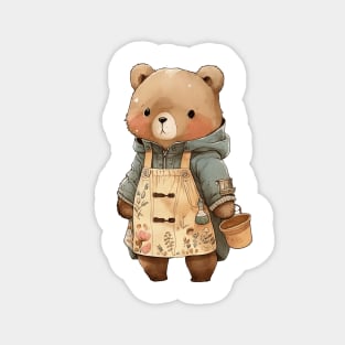 Cute Bear Cartoon Adventurer Adorable Kawaii Animal Magnet